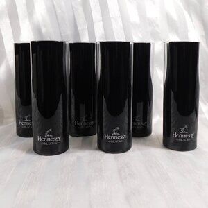 Set of Six New Boxed Hennessey Black Highball Bar Glasses # 26847